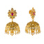 22k Yellow Gold Temple Necklace Set w/ Gemstones & Pearls (136.7gm)