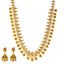 22k Yellow Gold Temple Necklace Set w/ Gems & Pearls (132.2gm)
