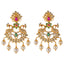 22k Yellow Gold, Gemstone, & Pearl Temple Necklace Set (93.7gm)