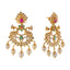 22k Yellow Gold, Gemstone, & Pearl Temple Necklace Set (93.7gm)