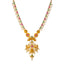 22k Yellow Gold, Gemstone, & Pearl Temple Necklace Set (93.7gm)