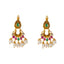22k Yellow Gold, Emerald, Ruby, CZ & Pearl Temple Necklace Set (55.3gm)
