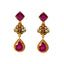 22k Yellow Gold & Ruby Temple Necklace Set (54.8gm)