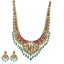 22K Antique Gold, Gemstone, Pearl & CZ Temple Jewelry Set (132.7gm)