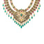 22K Antique Gold, CZ, Ruby & Emerald Peacock Temple Jewelry Set (137.5gm)