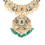 22K Antique Gold, CZ, Ruby, Pearl & Emerald Peacock Jewelry Set (158.5gm)