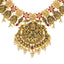 22K Antique Gold Lakshmi Temple Necklace w/ Ruby & CZ (62gm)