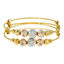 22K Multi-Tone Gold Beaded Kid's Bangle Set (7.3gm)