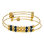 22K Yellow Gold & Black Bead Kid's Bangle Set (6.9gm)