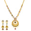 22K Yellow Gold Bridal Necklace Set w/ CZ, Emerald & Ruby (76.2gm)