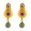 22K Yellow Gold Bridal Necklace Set w/ CZ, Emerald, Kundan & Ruby (62.5gm)