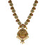 22K Antique Yellow Gold Temple Necklace w/ CZ, Pearls & Ruby (90.9gm)