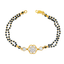 22K Gold, CZ & Black Bead Bracelet (5.3 grams)
