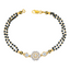 22K Gold, CZ & Black Bead Bracelet (5.1 grams)