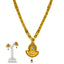 22K Yellow Gold Necklace Set w/ Kundan & Emerald (68.8 gm)