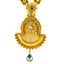 22K Yellow Gold Necklace Set w/ Kundan & Emerald (68.8 gm)