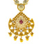 22K Yellow Gold Necklace Set w/ Kundan, Emerald, Ruby (82.5 gm)