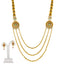 22K Yellow Gold Necklace Set w/ Kundan, Emerald, and Ruby (71.3gm)