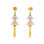 22K Multi-Tone Gold Jhumka Earrings (10.9gm)