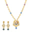 22K Yellow Gold Fancy Necklace Set w/ CZ & Enamel (22.7gm)