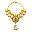 22K Yellow Gold Nose Ring w/ Kundan & Ruby (7.6gm)