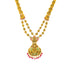 22K Antique Gold, CZ, Emerald, & Ruby Lakshmi Necklace & Jhumki Set (109.5m)