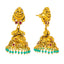 22K Antique Gold, CZ, Emerald & Ruby Lakshmi Necklace & Jhumki Set (100.8gm)