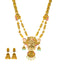 22K Antique Lakshmi Necklace with Pearls, CZ & Ruby Gems