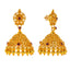 22K Antique Lakshmi Necklace & Jhumki Set in Ruby Emerald