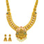 22K Antique Lakshmi Necklace & Jhumki Set with Ruby & CZ