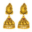 22K Antique Gold, CZ, Emerald, & Ruby Lakshmi Necklace & Jhumki Set (102gm)