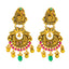 22K Antique Lakshmi Necklace & Chandbali with Ruby & CZ