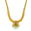 22K Antique Gold CZ Emerald Ruby Lakshmi Jhumki Set, 81.8g