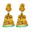22K Antique Lakshmi Necklace & Jhumki Set in Ruby & Pearls