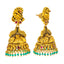 22K Antique Lakshmi Necklace & Jhumki Set in Ruby & Pearls