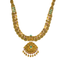 22K Antique Gold Lakshmi Necklace with CZ, Emerald, & Ruby (70.65gm)