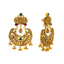 22K Antique Gold CZ Emerald Ruby Necklace Chandbali 98.9g