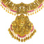 22K Antique Yellow Gold, CZ & Ruby Lakshmi Necklace (120.9gm)