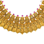 22K Antique Yellow Gold & Ruby Temple Necklace (70gm)