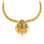 22K Antique Yellow Gold, CZ, & Ruby Temple Necklace (49.6gm)