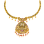 22K Antique Gold Lakshmi Temple Necklace w/ Ruby & Pearls (60.68gm)