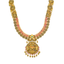 22K Antique Gold Lakshmi Temple Necklace w/ Emeralds, Ruby & CZ (98.2gm)