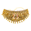 22K Antique Yellow Gold, CZ & Ruby Lakshmi Choker Necklace (47.27gm)