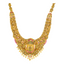 22K Antique Yellow Gold, CZ & Ruby Lakshmi Necklace & Jhumki Set (115.8gm)