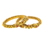 22K Antique Gold, Emerald & Ruby Temple Bangle Set of 4 (66.4gm)