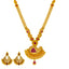 22K Gold Ruby Necklace & Chandbali Earrings Set, 97.3 Grams