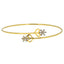 18K Yellow Gold & 0.13 ct Diamond Bangle (4.9 grams)