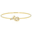 18K Yellow Gold & 0.09 ct Diamond Bangle (3.74 grams)