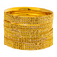 22K Yellow Gold Artisanal Bangle Set of 6 (75.2gm)