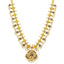 22K Yellow Gold Temple Necklace Set w/ Emerald, Ruby, Pearls & CZ (111.3gm)